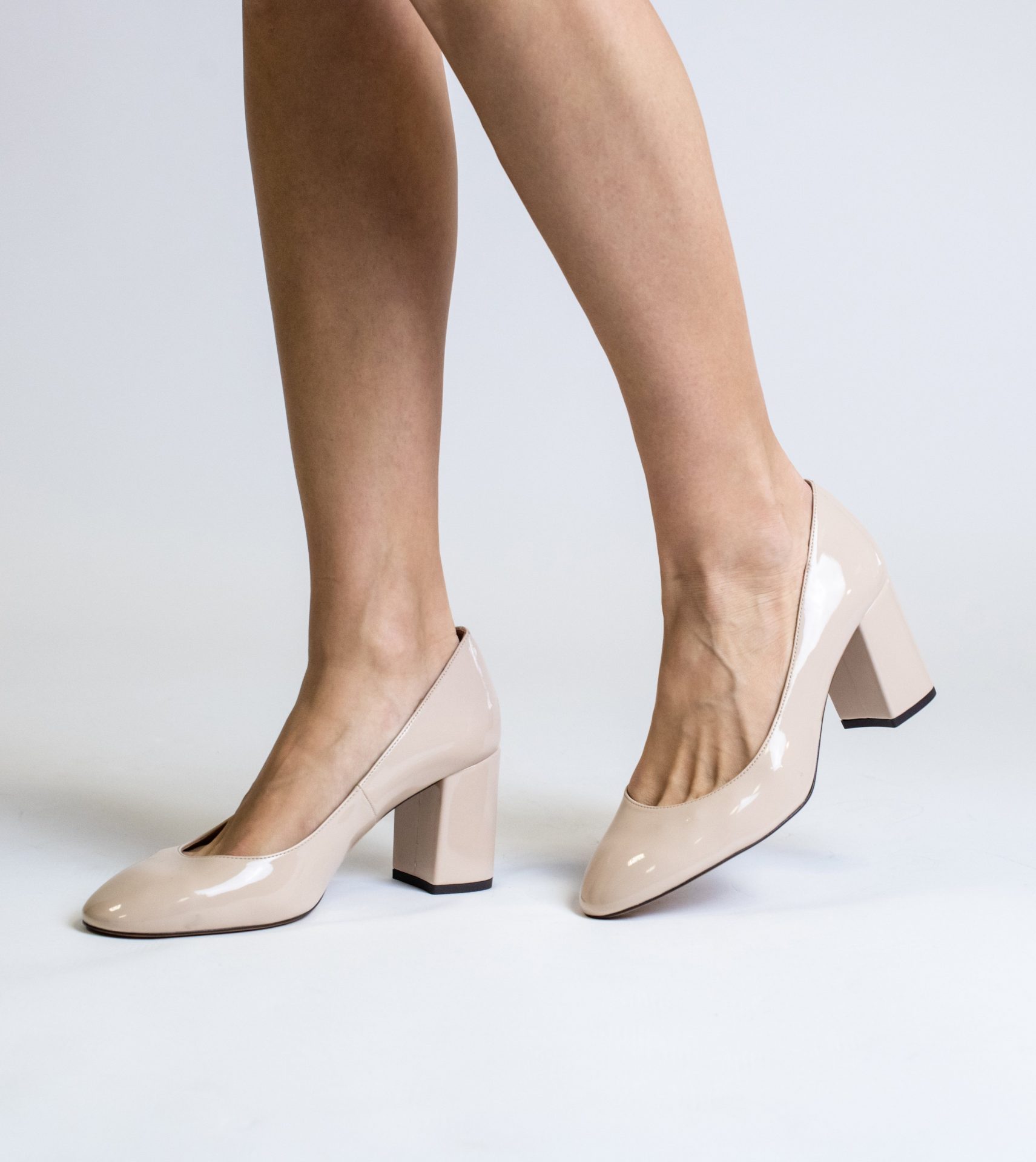 nude court block heel